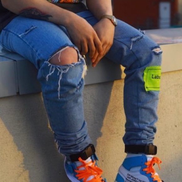 Santana Labs Custom Made Distressed Denim Jeans Size 31 - Picture 5 of 5